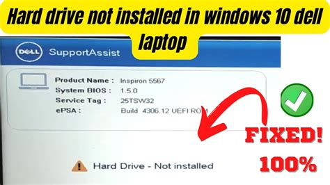 windows 10 hard drive not installed